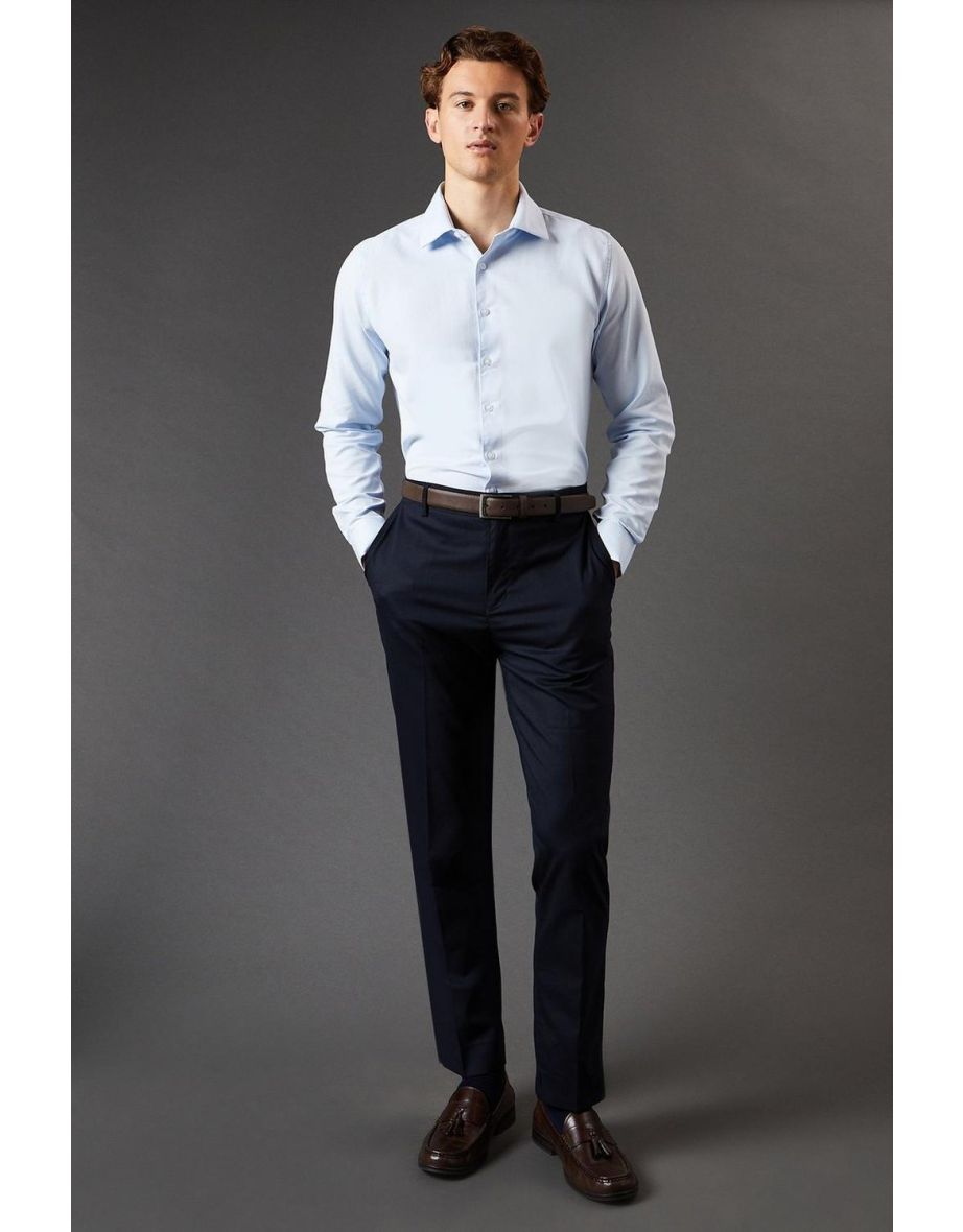 Tailored Fit Herringbone Weave Shirt