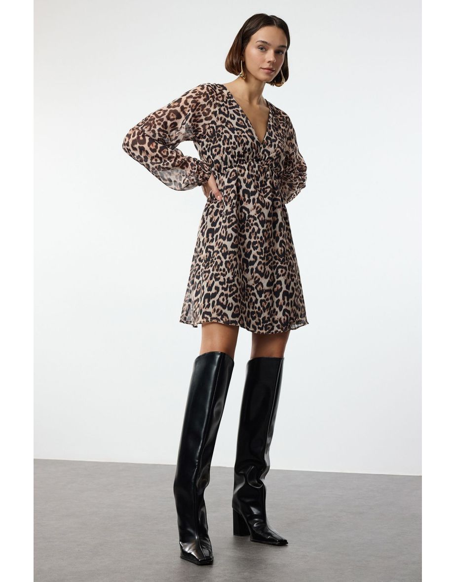 Brown Ethnic Mini Woven Dress