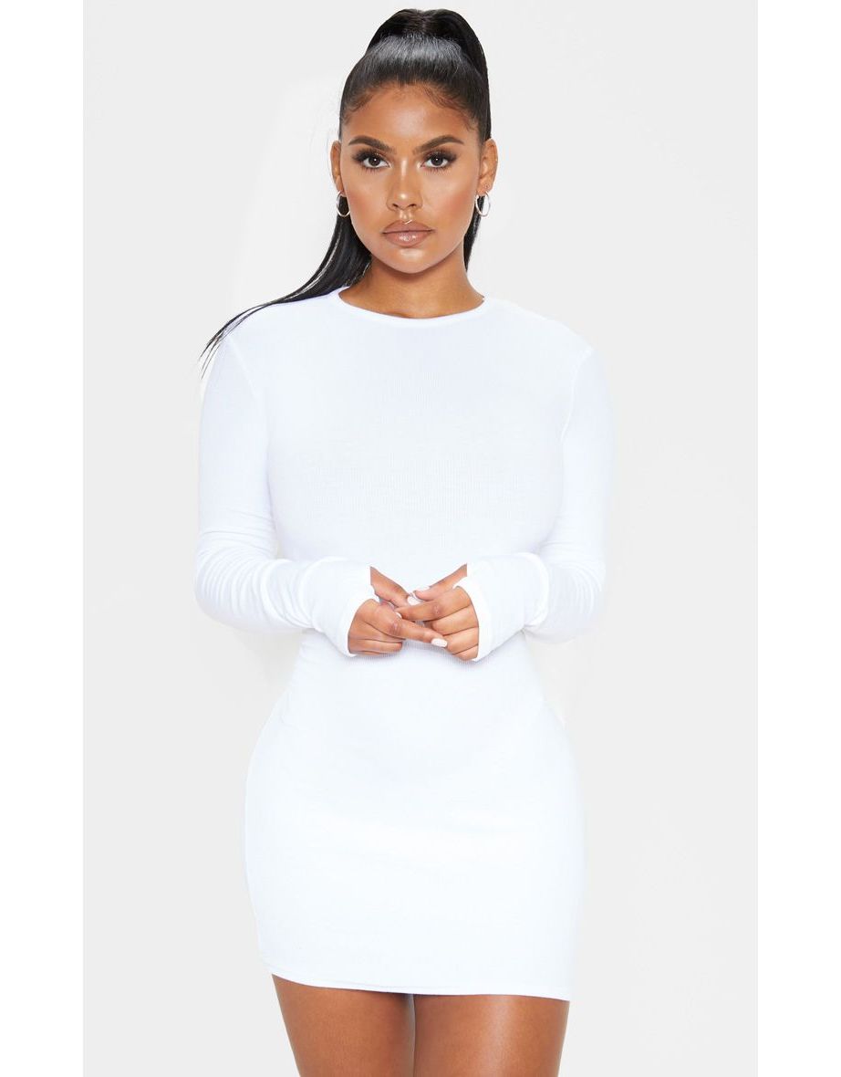 sheer white long sleeve dress