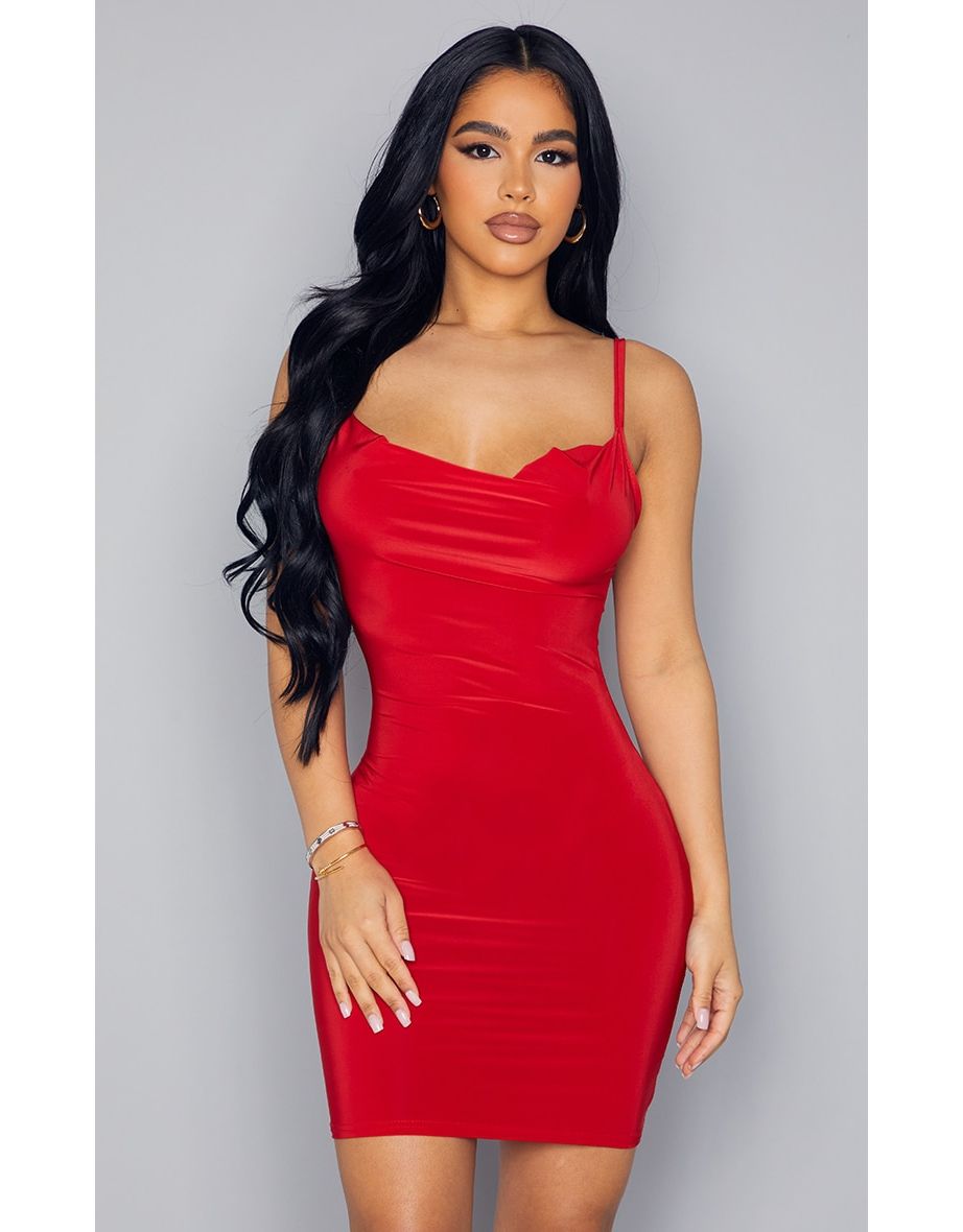 Red slinky dress on sale