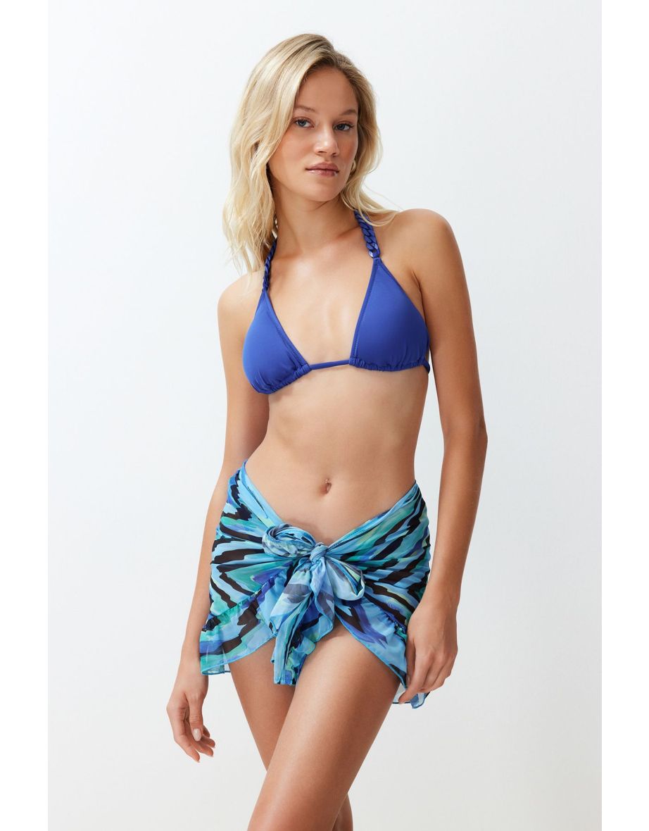 Abstract Patterned Mini Knitted Chiffon Pareo