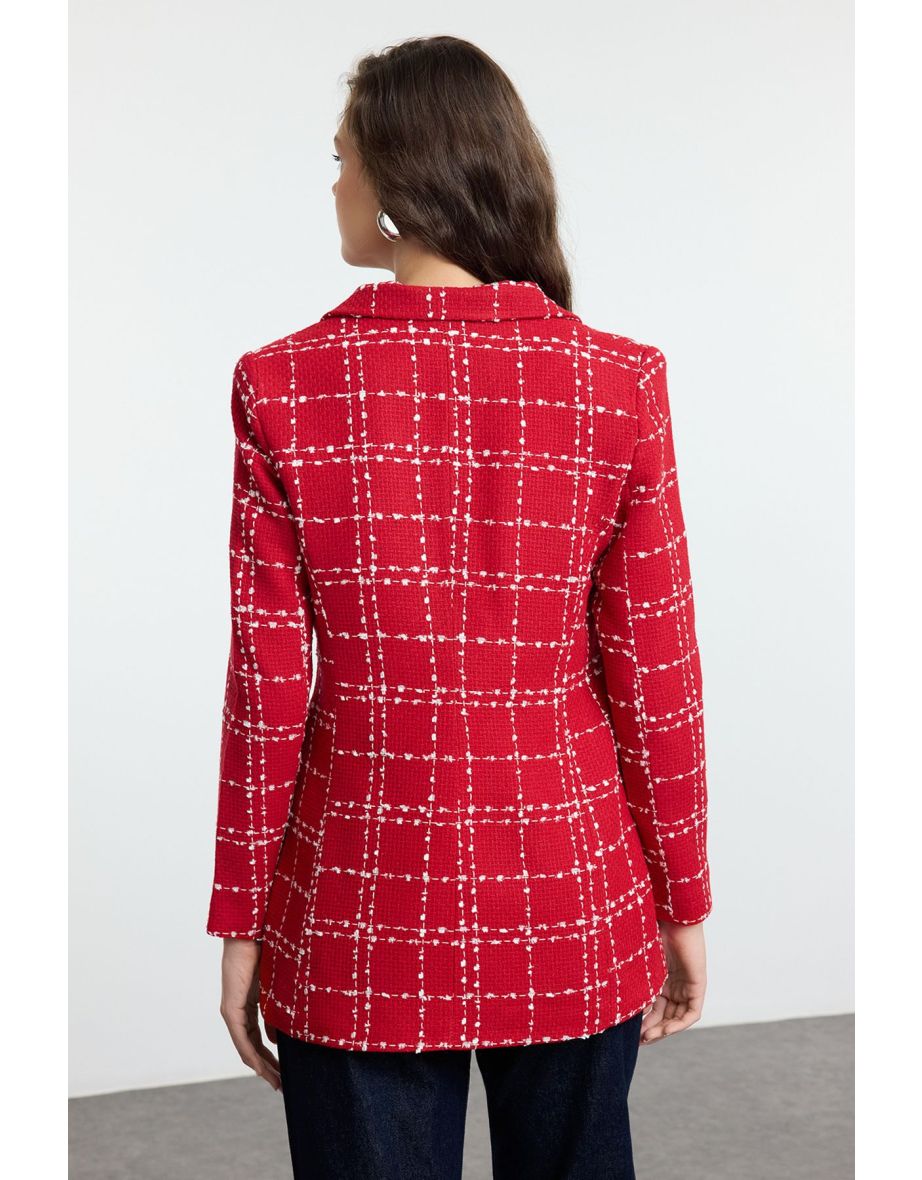 Red Blazer Jacket - 4