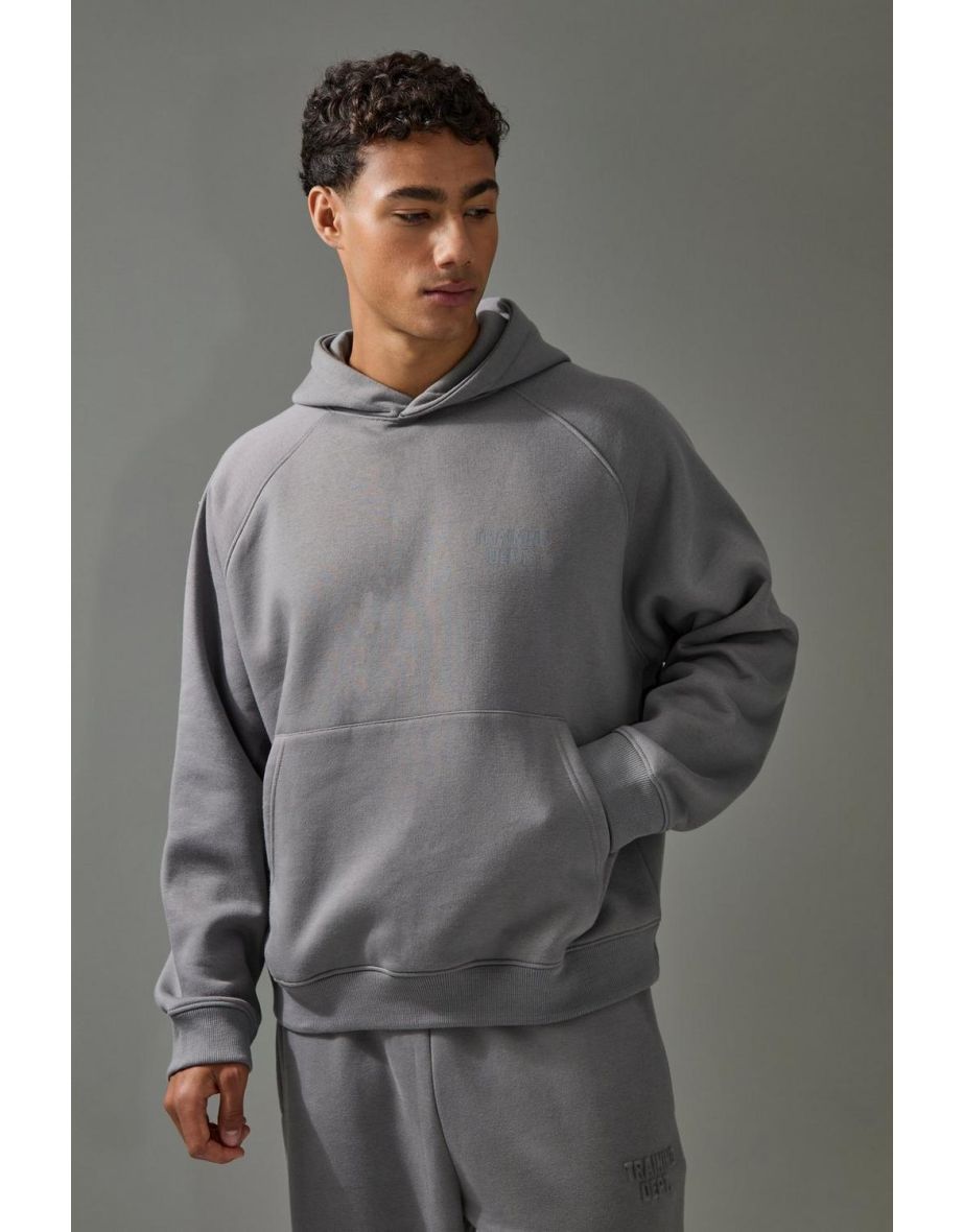 Man Active Training Dept Boxy Embossed Tracksuit - charcoal - 2