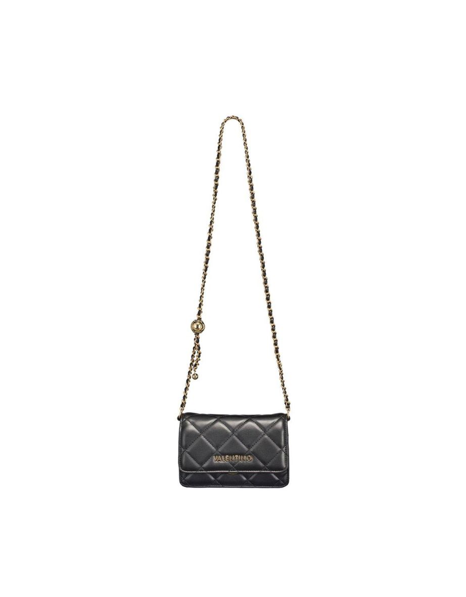 Ocarina Quilt Crossbody Flap Bag Black