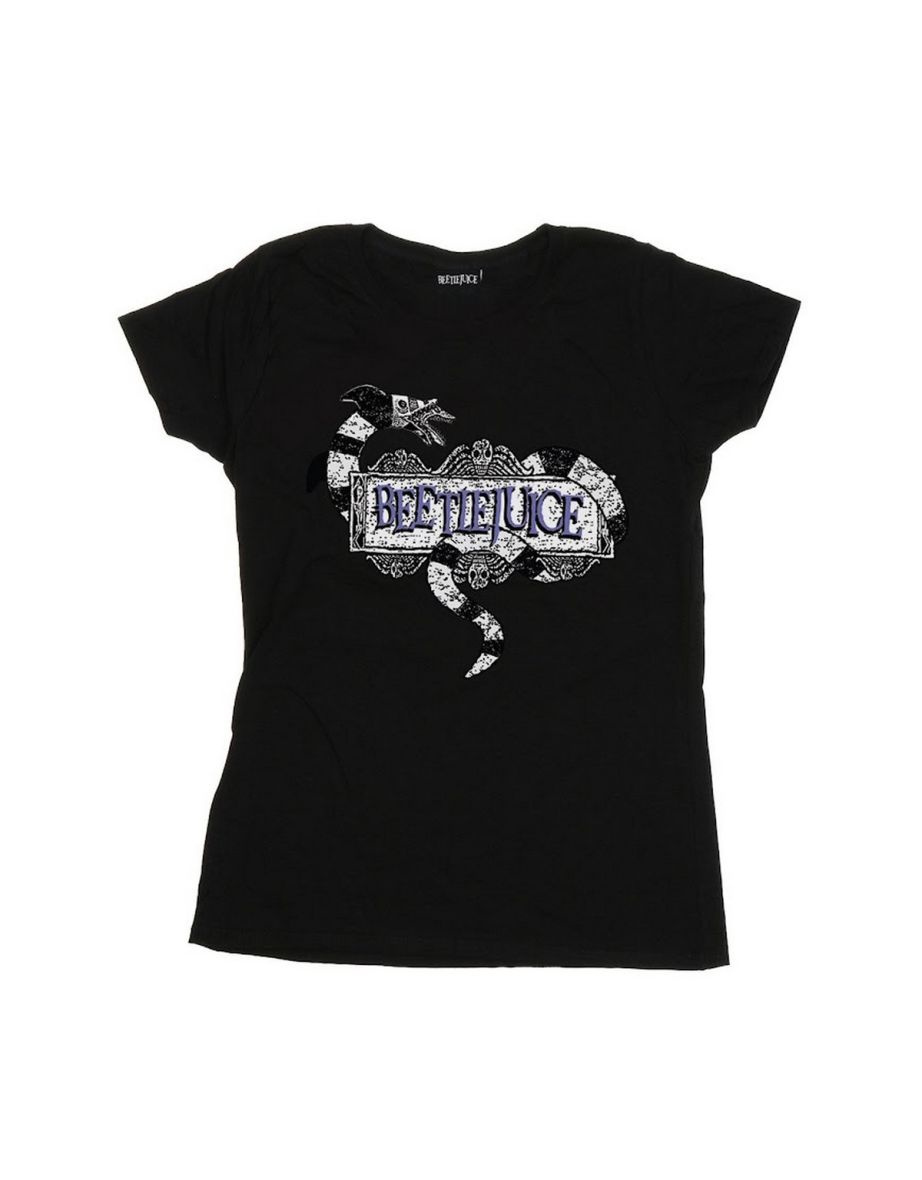 Beetlejuice Womens/Ladies Sandworm Logo T-Shirt - Black