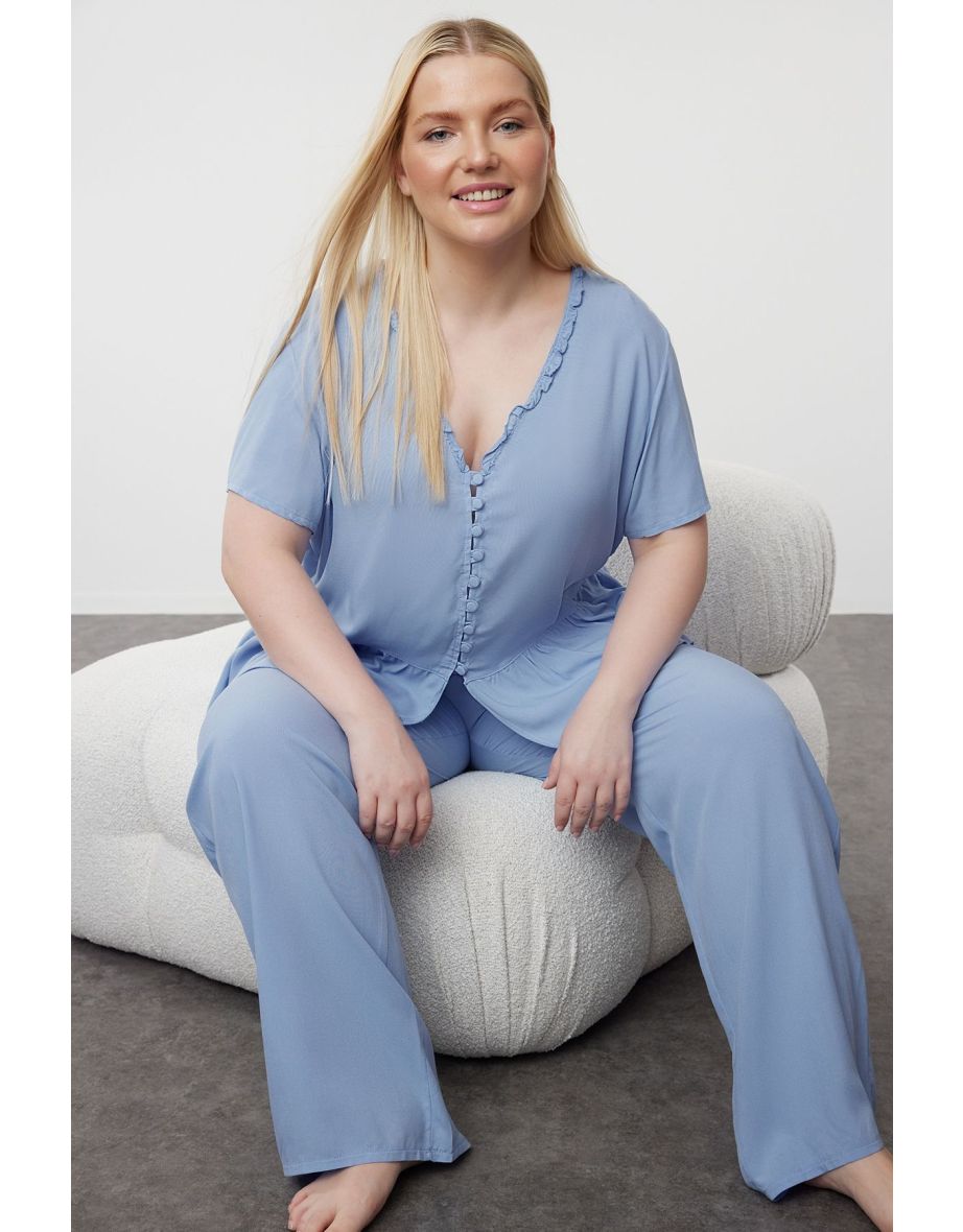 Blue Shally Homewear Plus Size Pajama Set