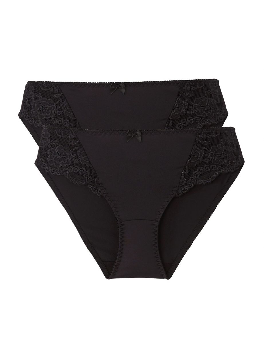Pack of 2 Microfibre Lace Knickers