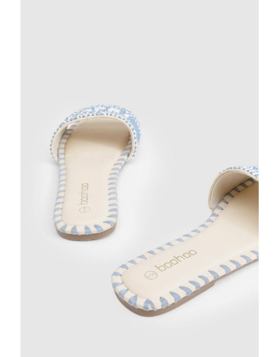 Capri Beaded Sliders - blue - 3