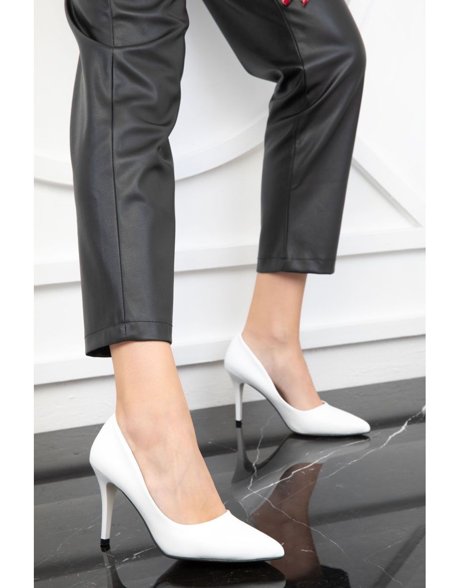 White Women's Classic High Heel Shoes