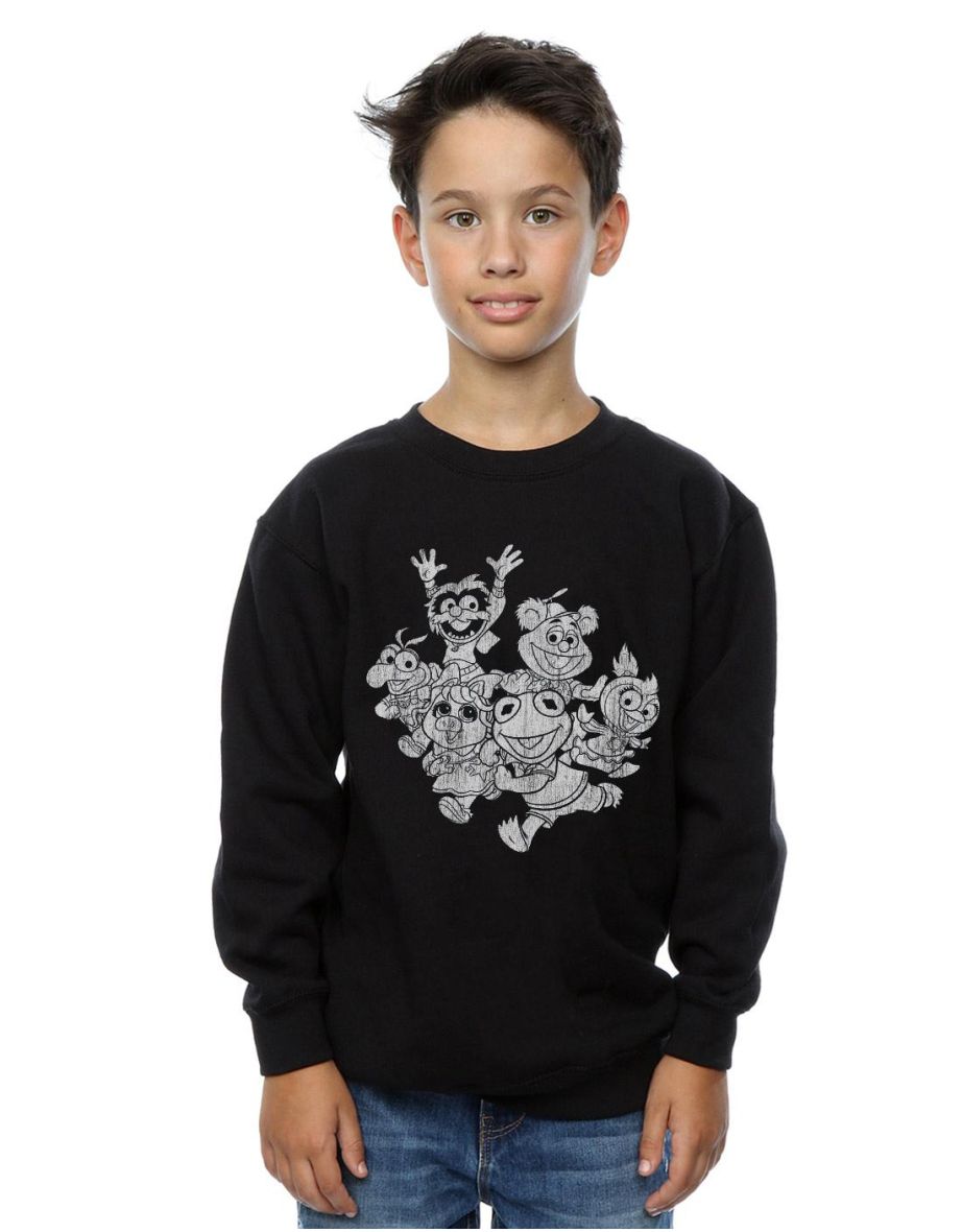 Disney Boys The Muppets Muppet Babies Mono Group Sweatshirt - Black