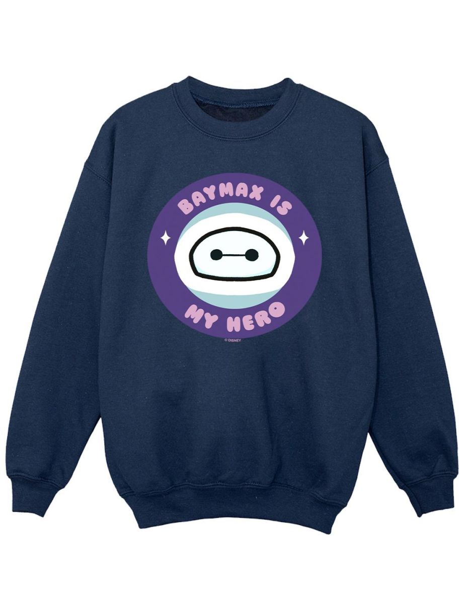 Disney Girls Big Hero 6 Baymax My Hero Pocket Sweatshirt - Navy Blue