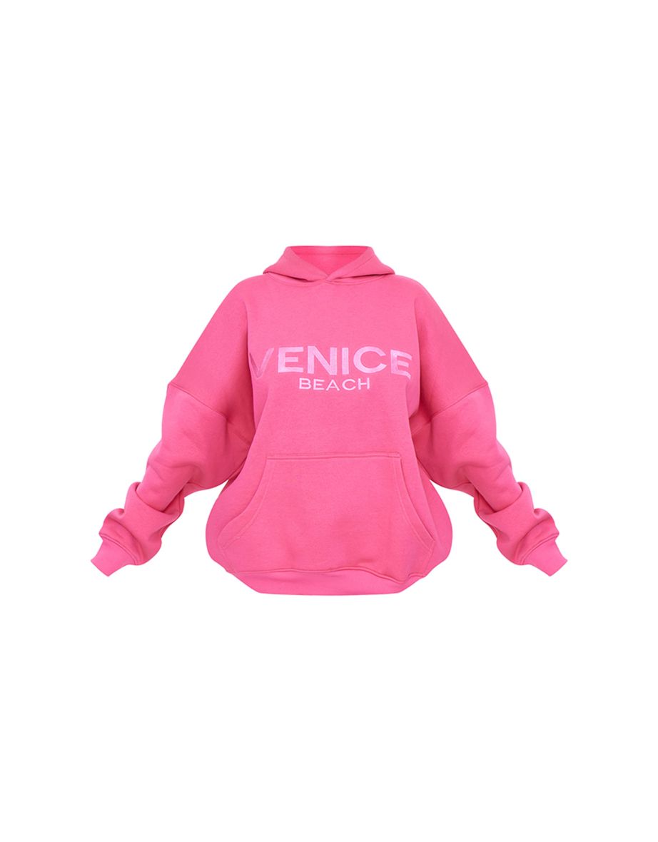 Hot Pink Venice Embroidered Hoodie - 4