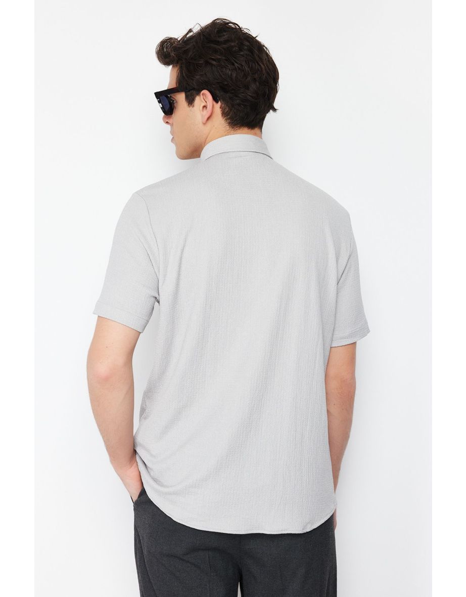Gray Men's Regular Fit Short Sleeve Shirt - 5