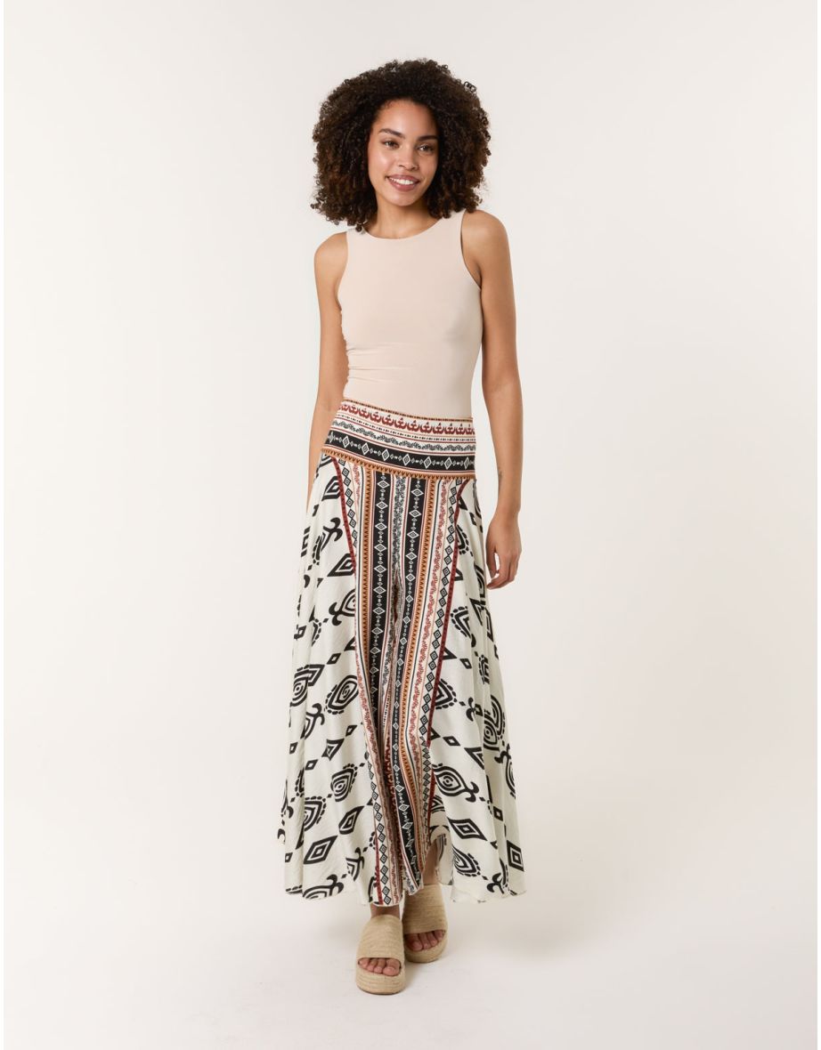 Flared Skirt With Geometric Print