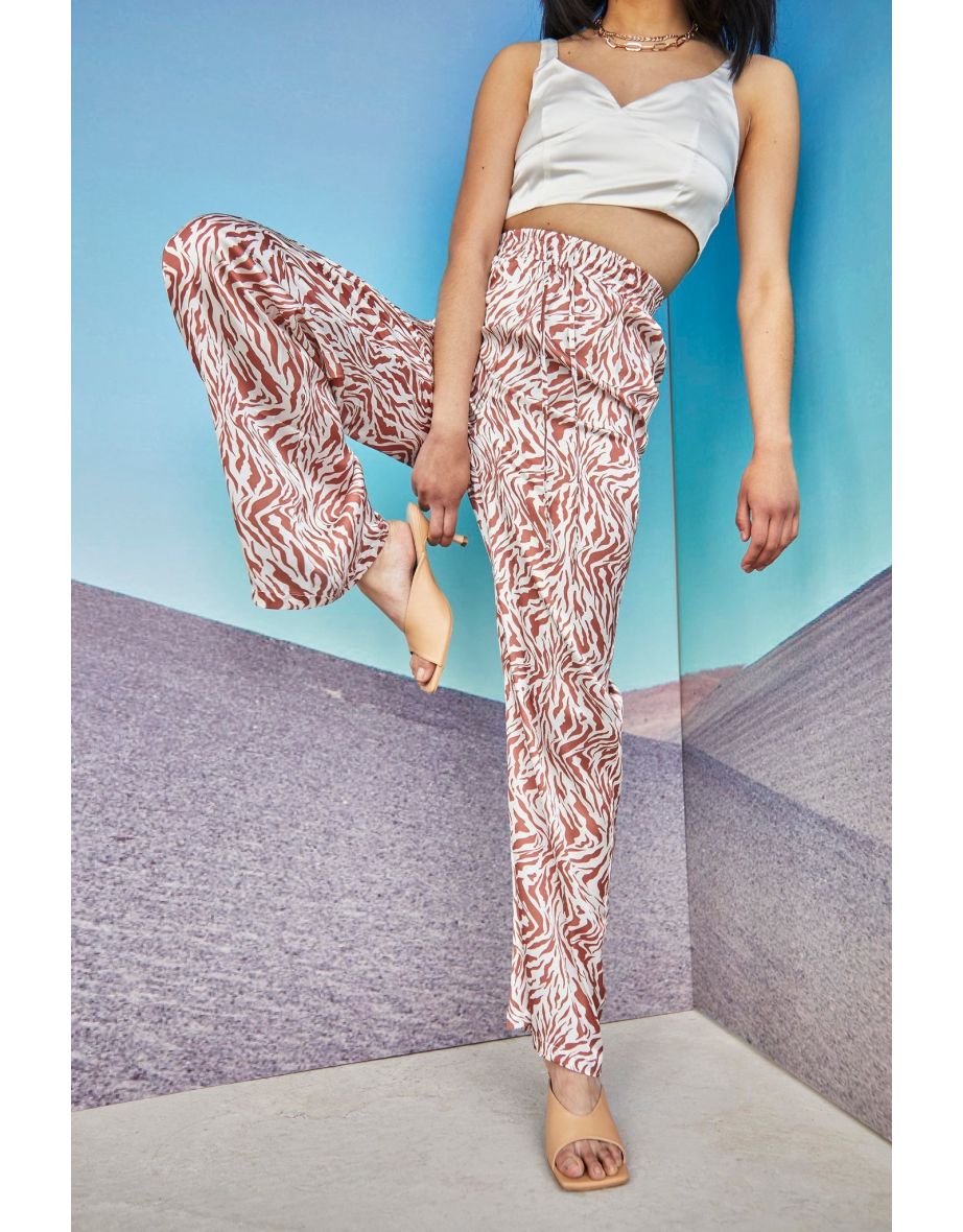 Glamorous Care Tan Zebra Print High Waisted Trousers - 2