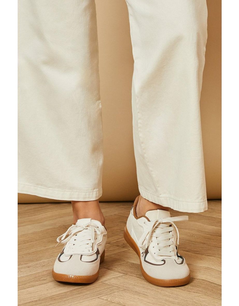 Delcie Suede Side Stripe Lace Up Trainers - 3