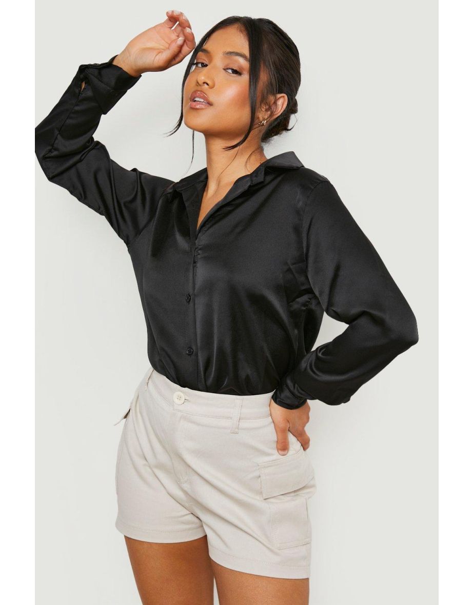 Petite satin sensitive blouses