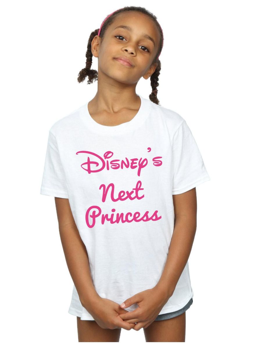 Disney Princess Girls Next Princess Cotton T-Shirt - White - 3