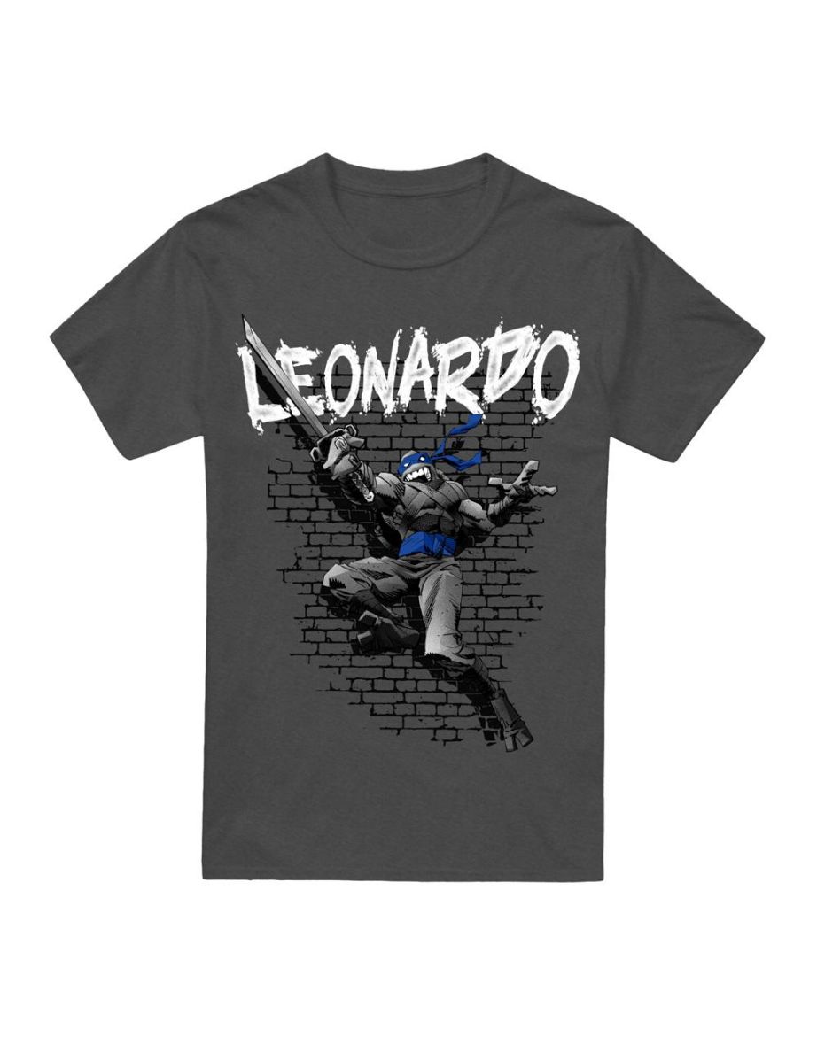 Teenage Mutant Ninja Turtles Unisex Adult Leonardo T-Shirt - Charcoal