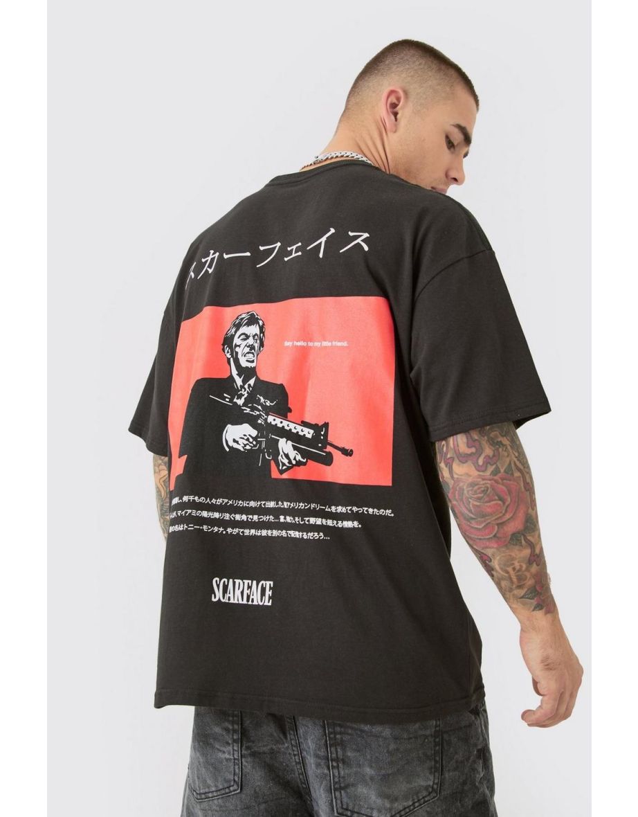 Oversized Scarface Anime License T-shirt - black - 2