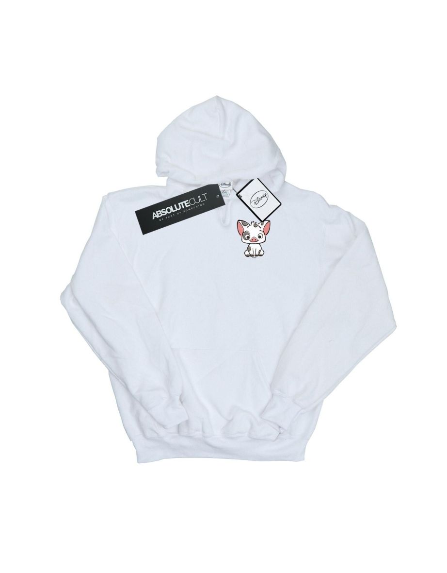Disney Boys Moana Pua The Pig Breast Print Hoodie - White
