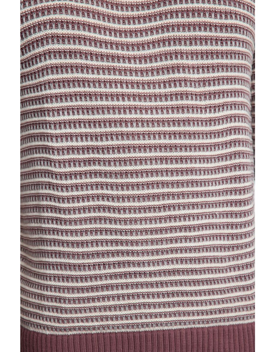 Dusty Rose FL Men's Regular Crew Neck Ethnic Knitwear Plus Size Sweater - 4