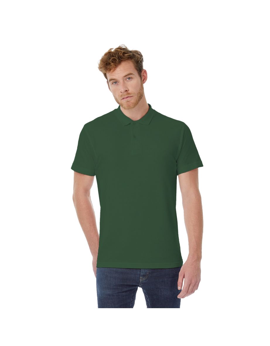B&C ID.001 Mens Short Sleeve Polo Shirt - Bottle Green - 2