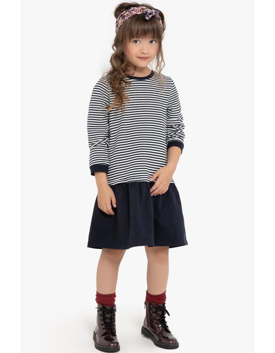 Cotton Mix 2-in-1 Breton Dress