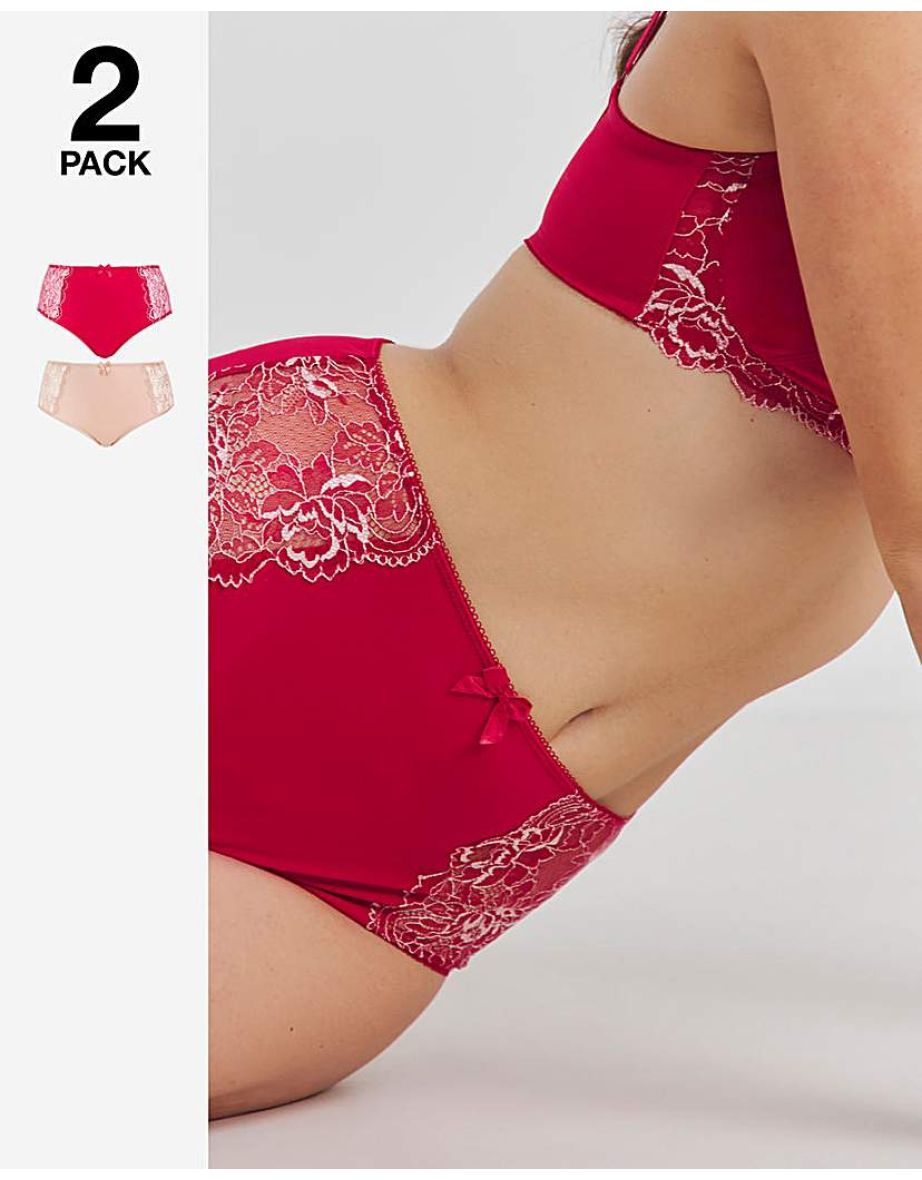 Pretty Secrets 2 Pack Ella Lace Briefs