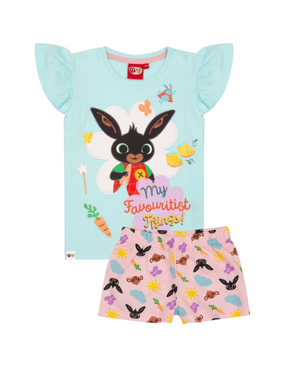 Bing Bunny Girls My Favouritist Things Short Pyjama Set - Pastel Pink/Mint