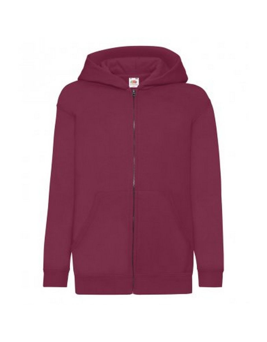 Fruit Of The Loom Childrens/Kids Hooded Sweatshirt - Burgundy