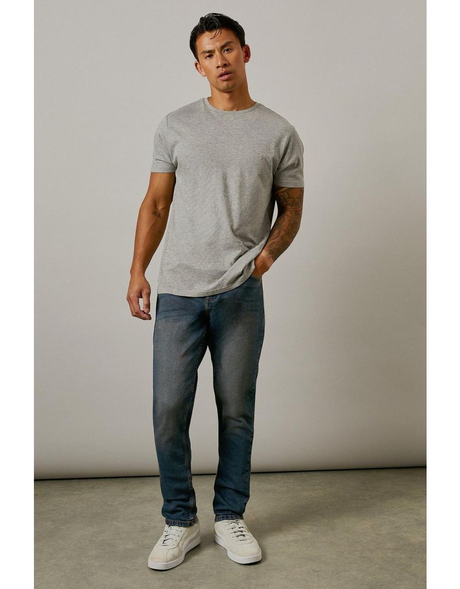 Vintage Wash Stretch Slim Fit Jeans