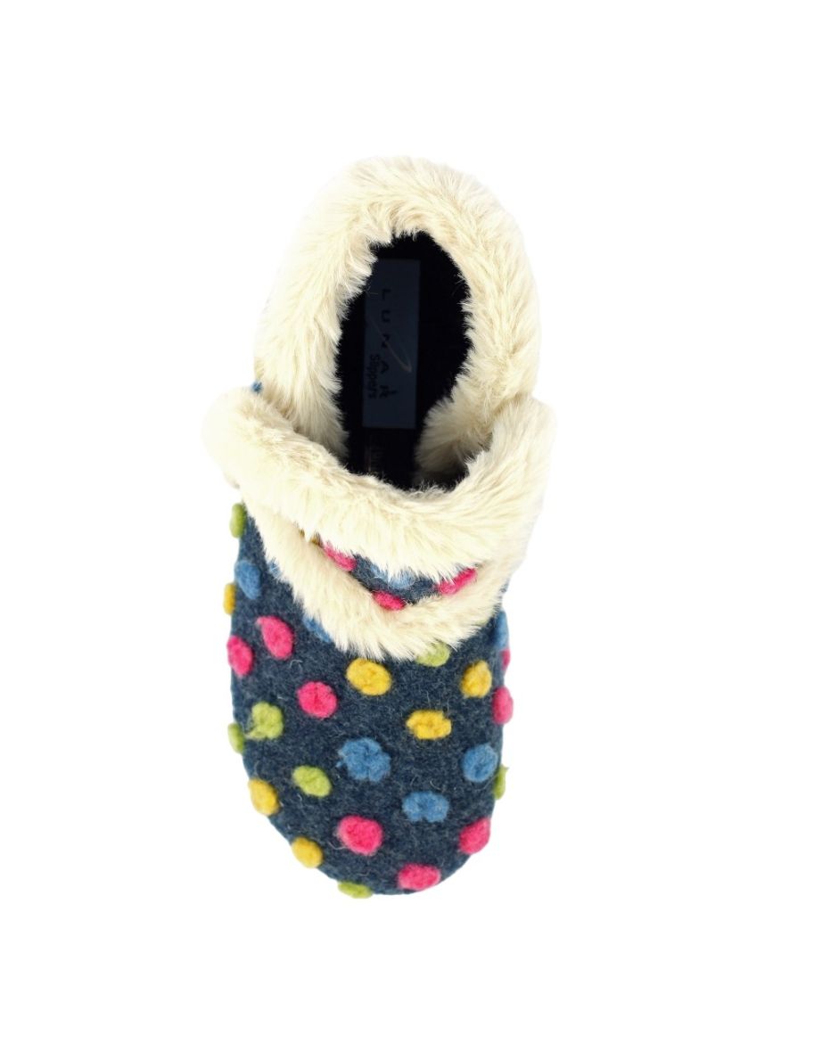 Lunar Womens/Ladies Latte Slipper Boots - Navy - 3