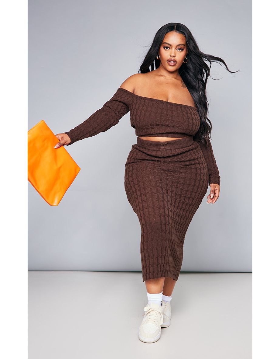 Plus size knit midi skirt hotsell