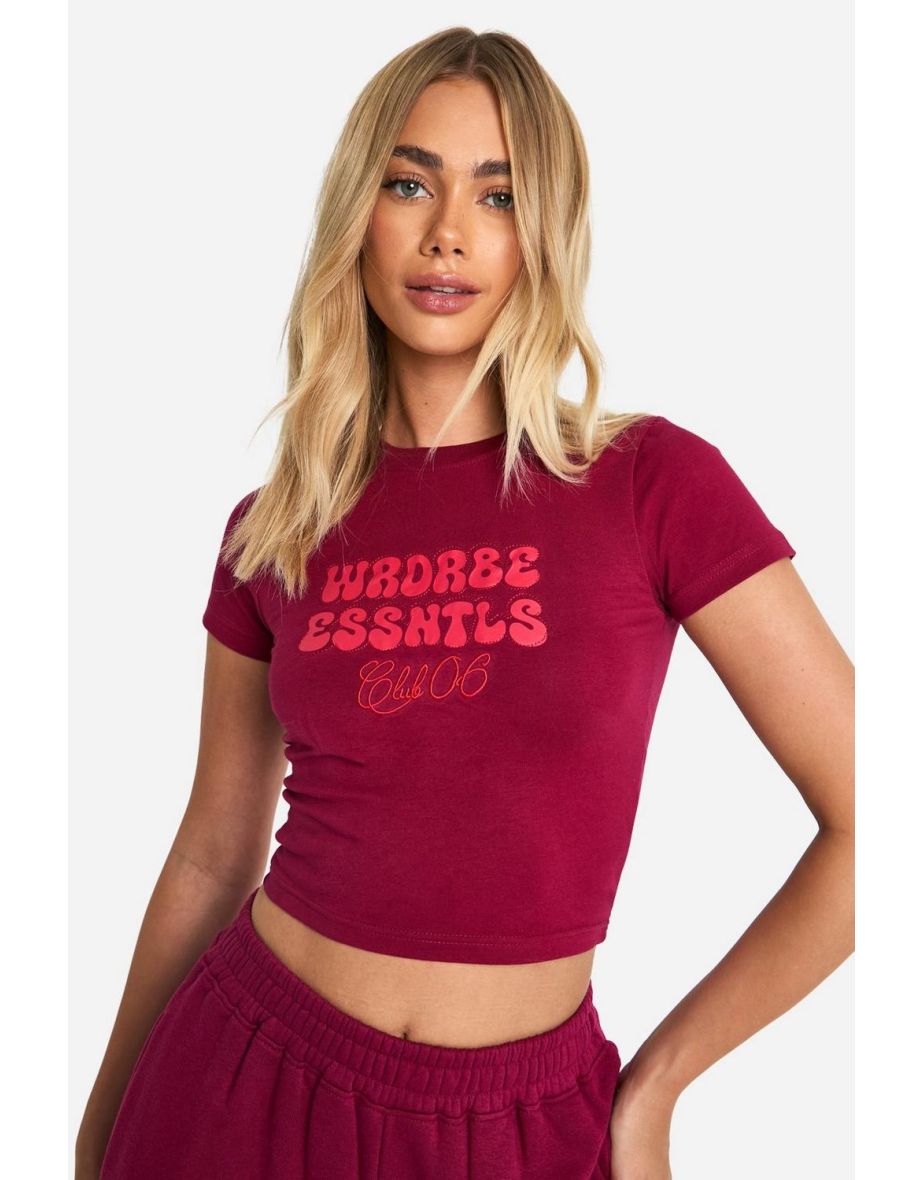 Wardrobe Essentials Bubble Baby T-shirt - burgundy