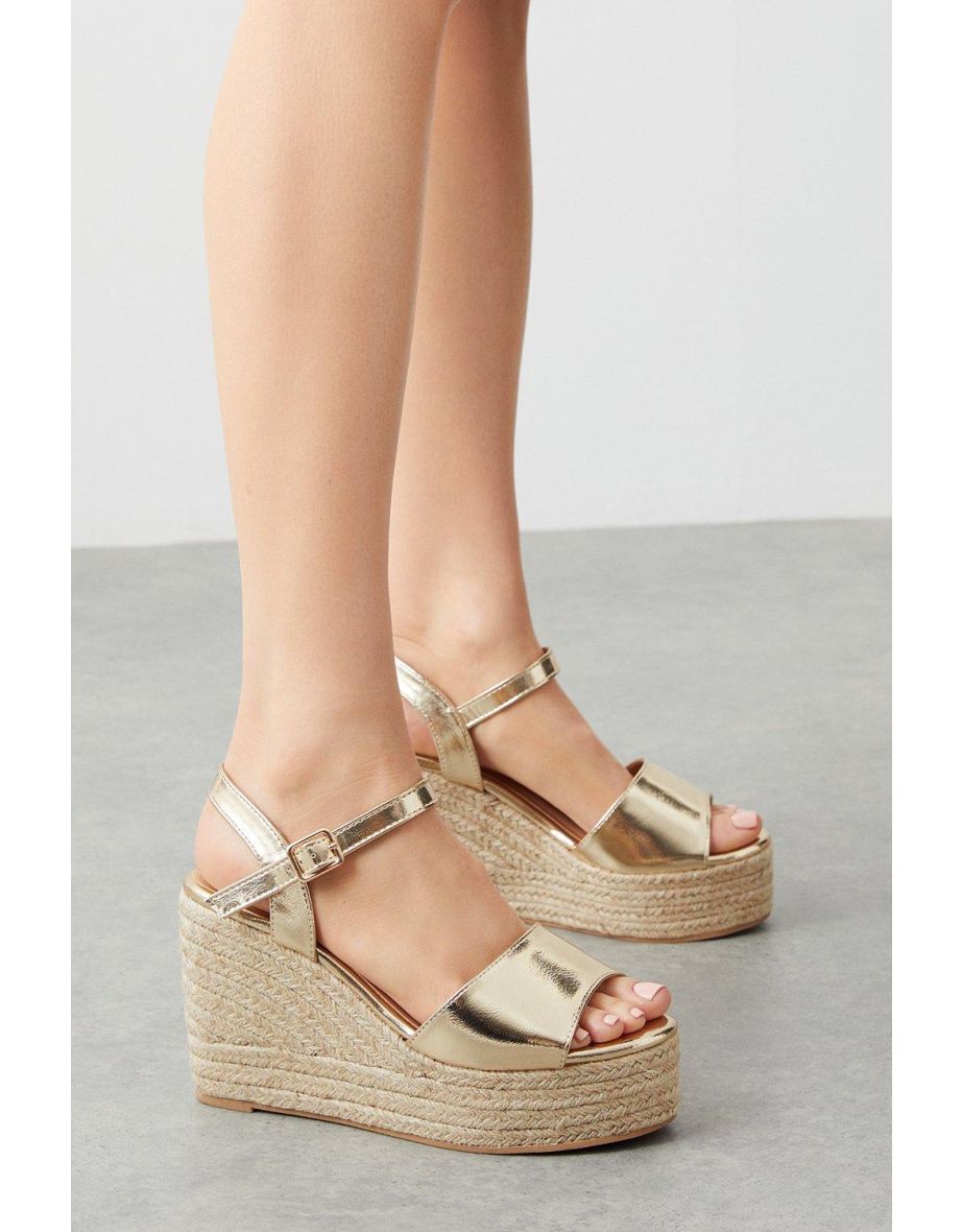 Dorothy perkins gold on sale wedges