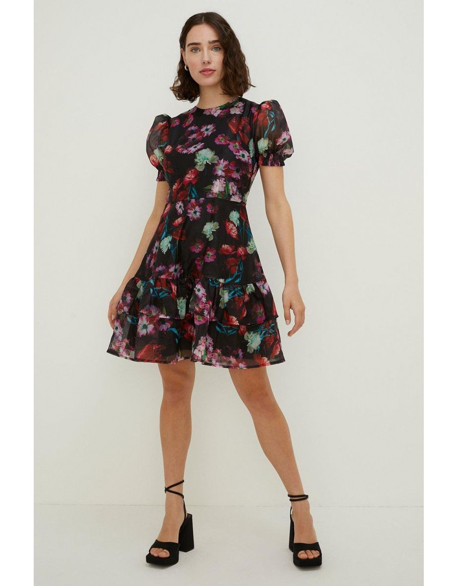 Oasis tiered shop print skater dress