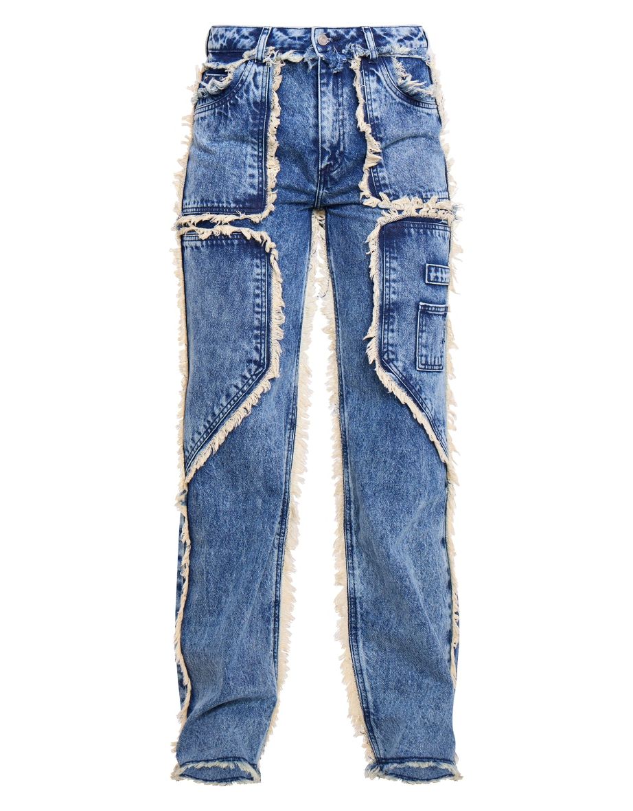 Vintage Mid Wash Frayed Edge Jeans - 4