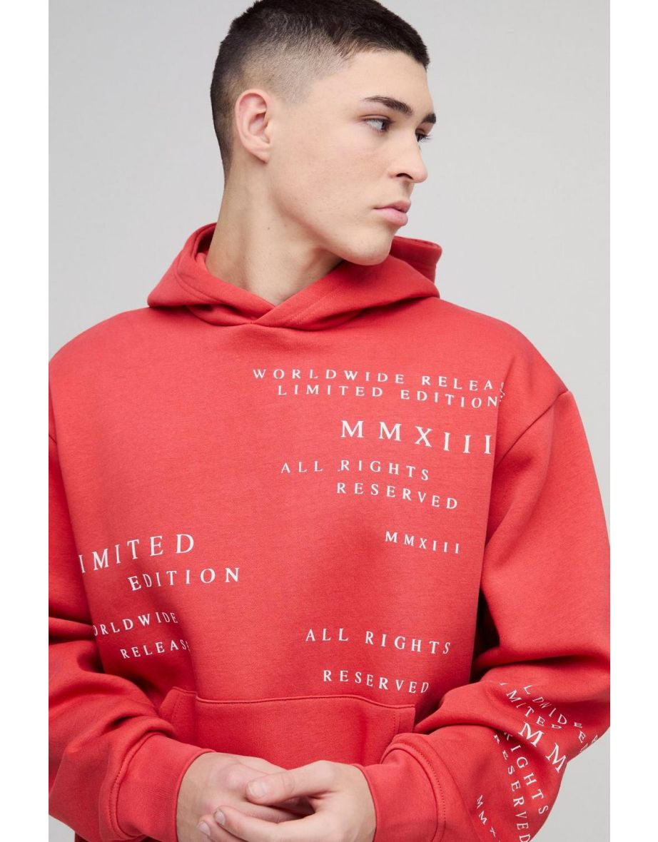 Oversized Boxy Limited Hooded Tracksuit - red - 2