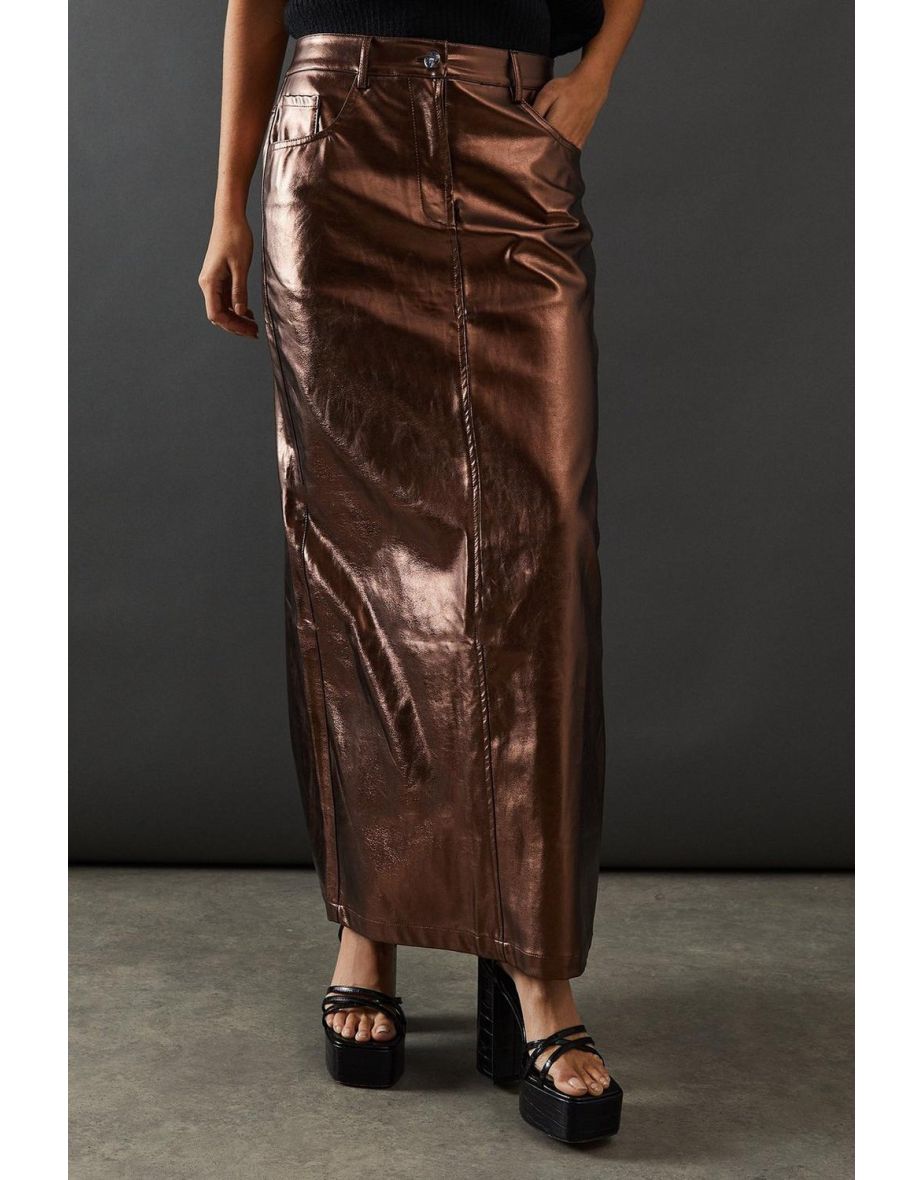 Metallic Pencil Skirt - 3