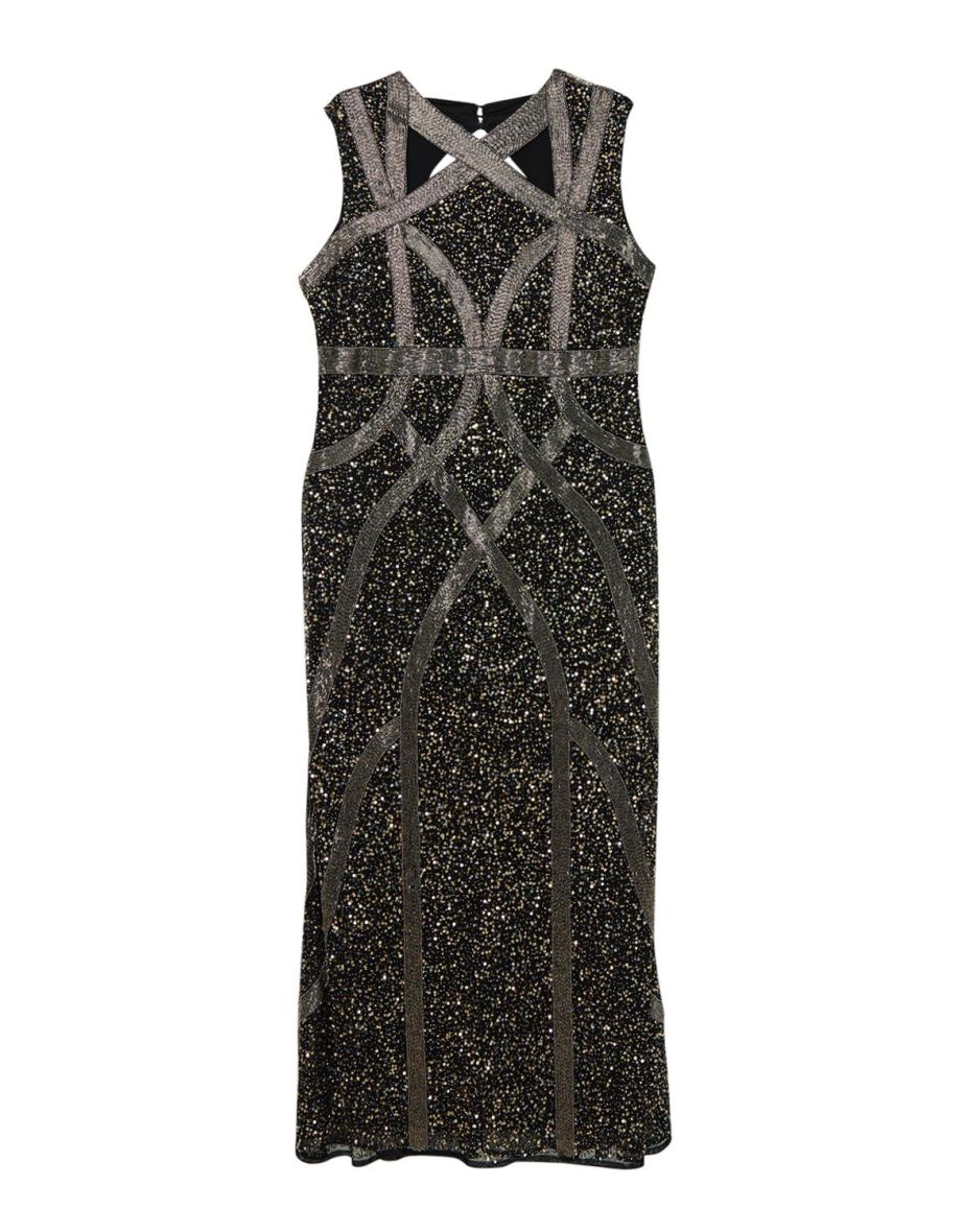 Plus Size Embellished And Beaded Woven Maxi Dress - 3