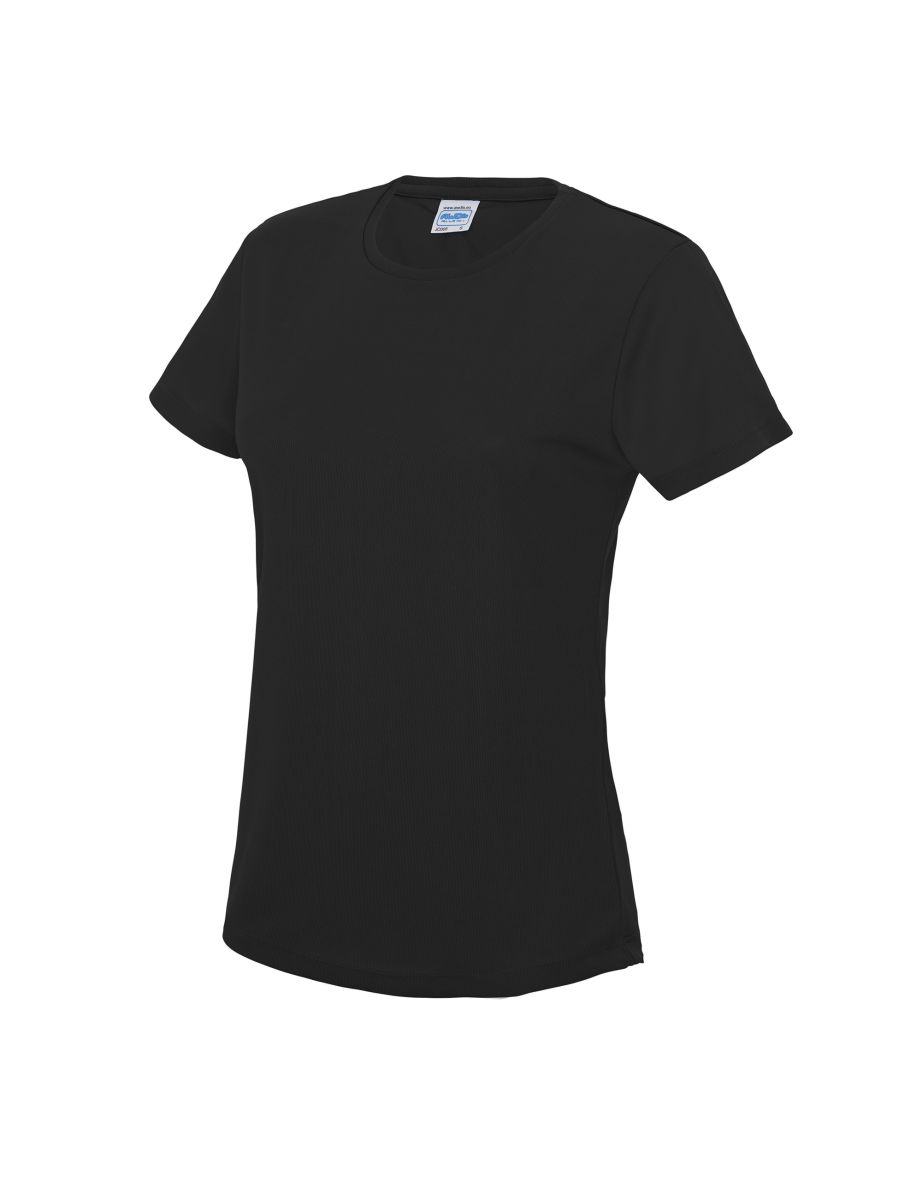 AWDis Just Cool Womens/Ladies Sports Plain T-Shirt - Jet Black