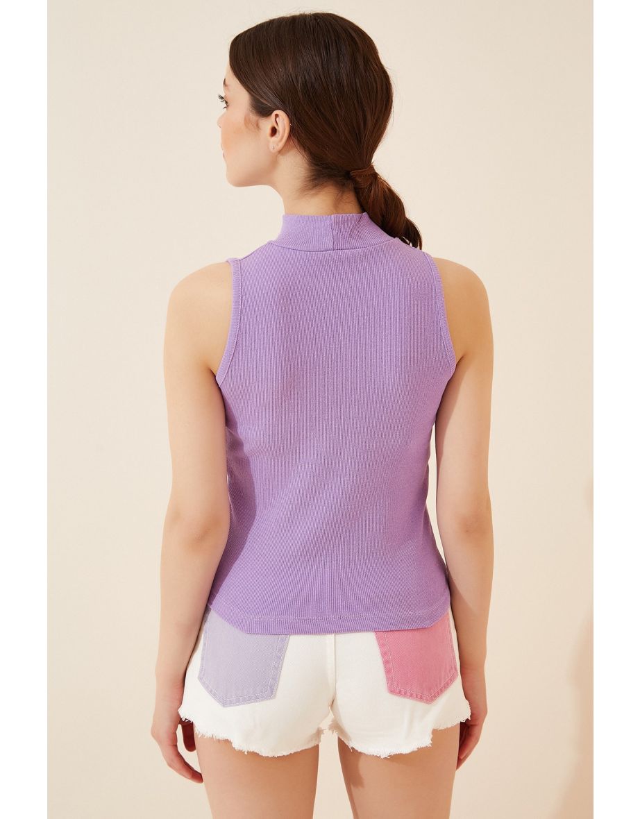 Blouse - Purple - Fitted - 1