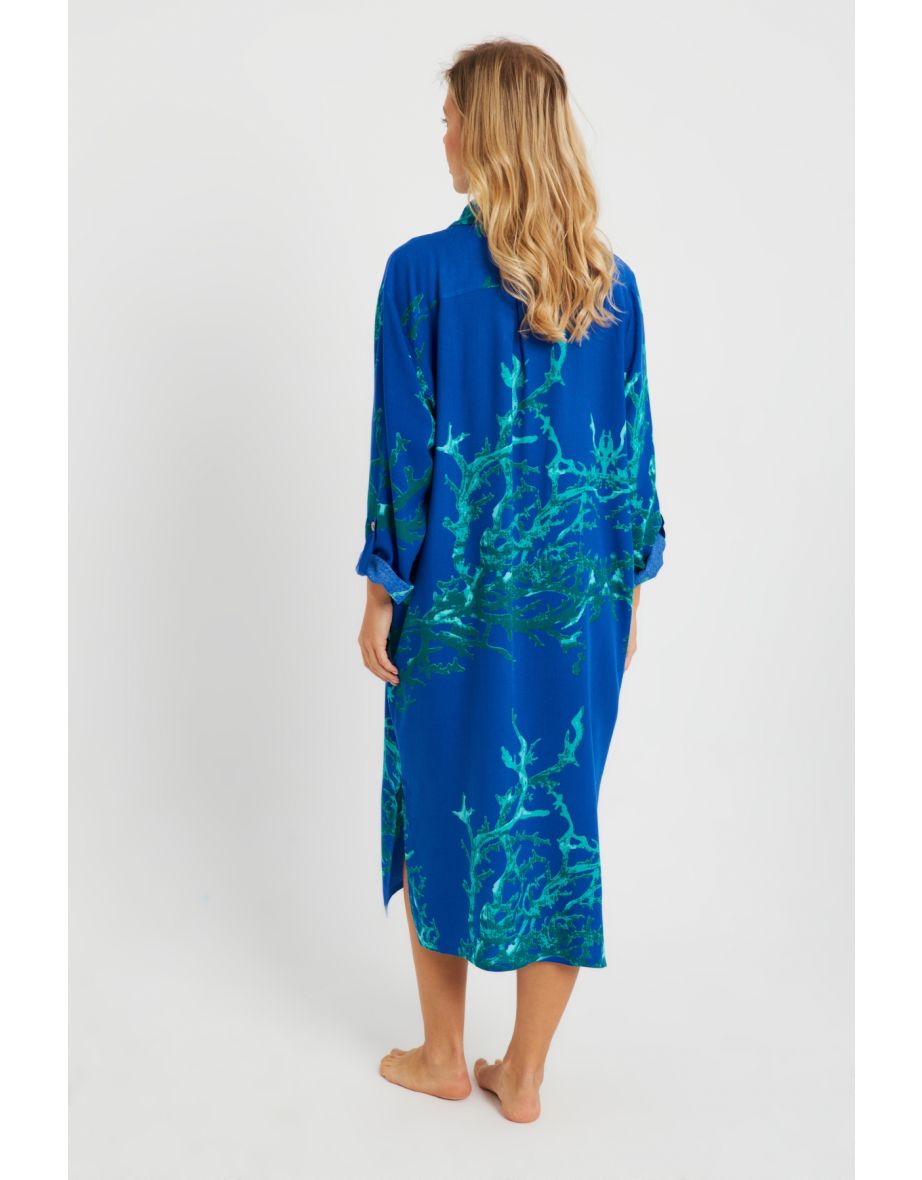 Women's Patterned Shirt Dress Saks - 7