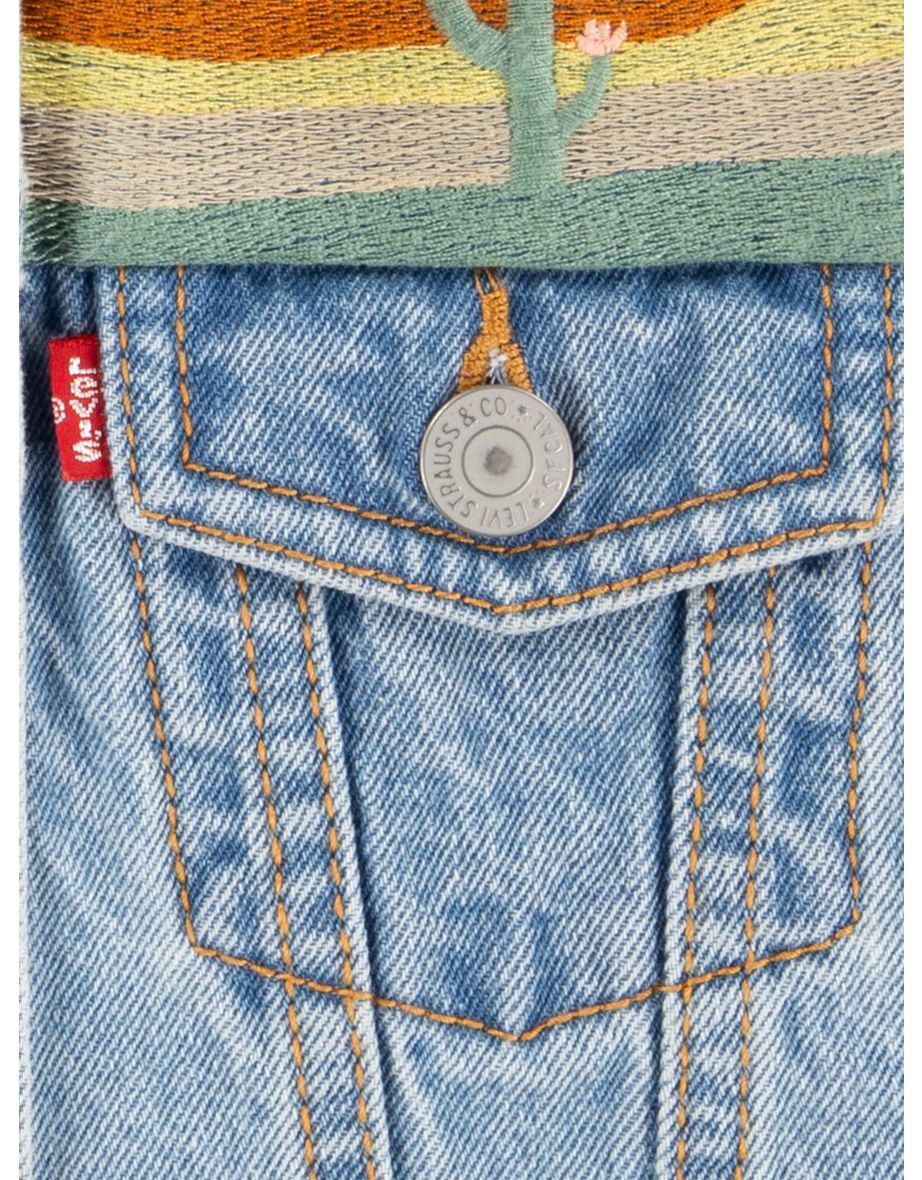 Girls Embroidered Gilet in Blue - 3