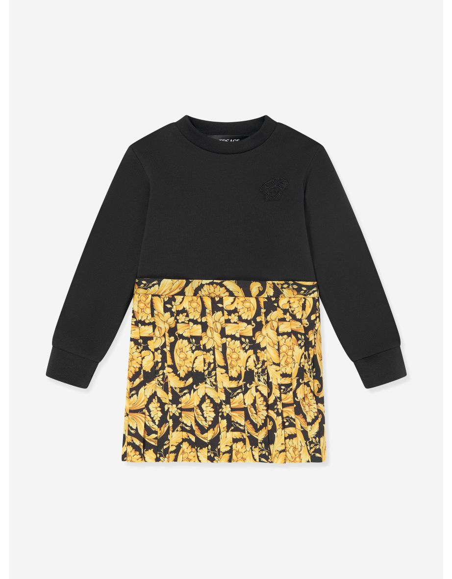 Baby Girls Barocco Sweater Dress in Black