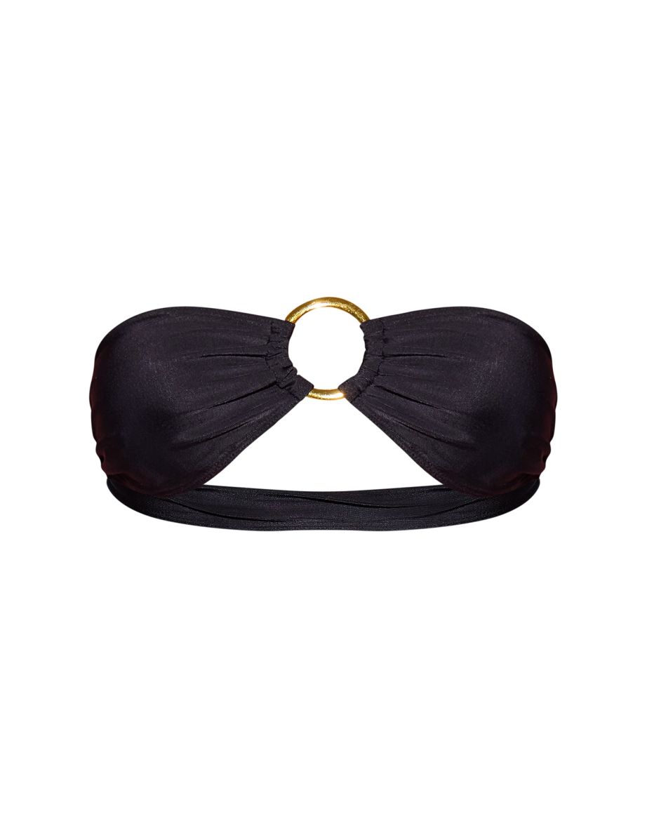 Black O Ring Square Neck Bikini Top - 4
