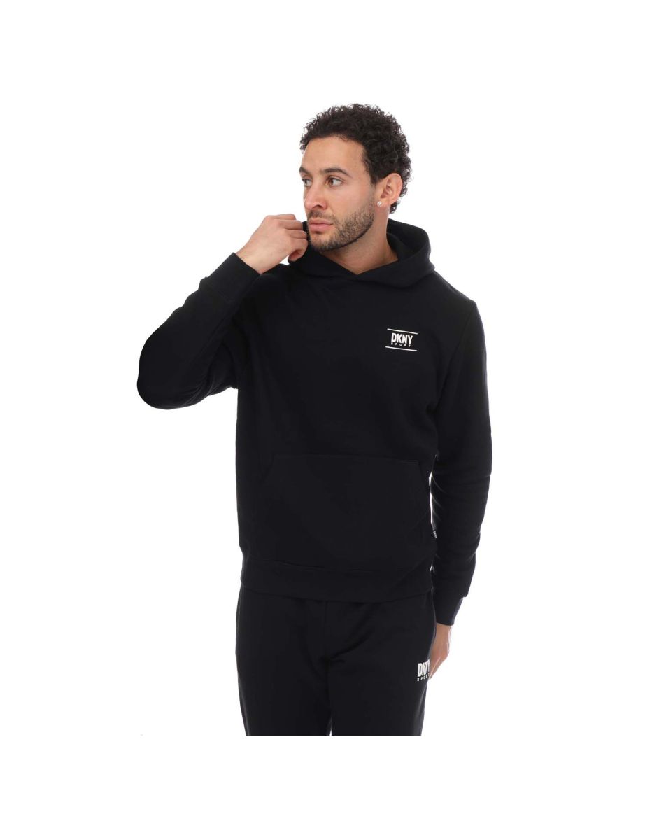 Men's DKNY Printed Logo Blackwater Hoodie in Black
