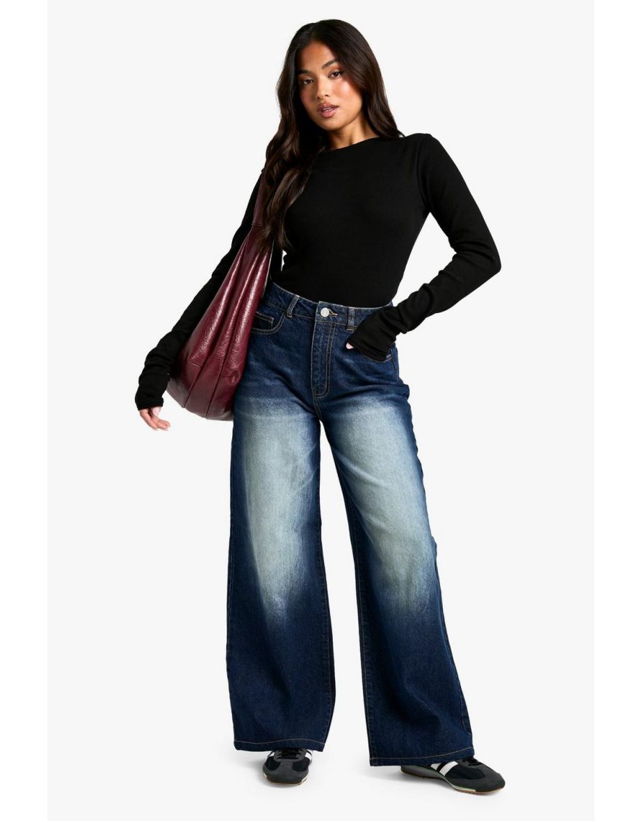 Petite Basic Crew Neck Long Sleeve Bodysuit