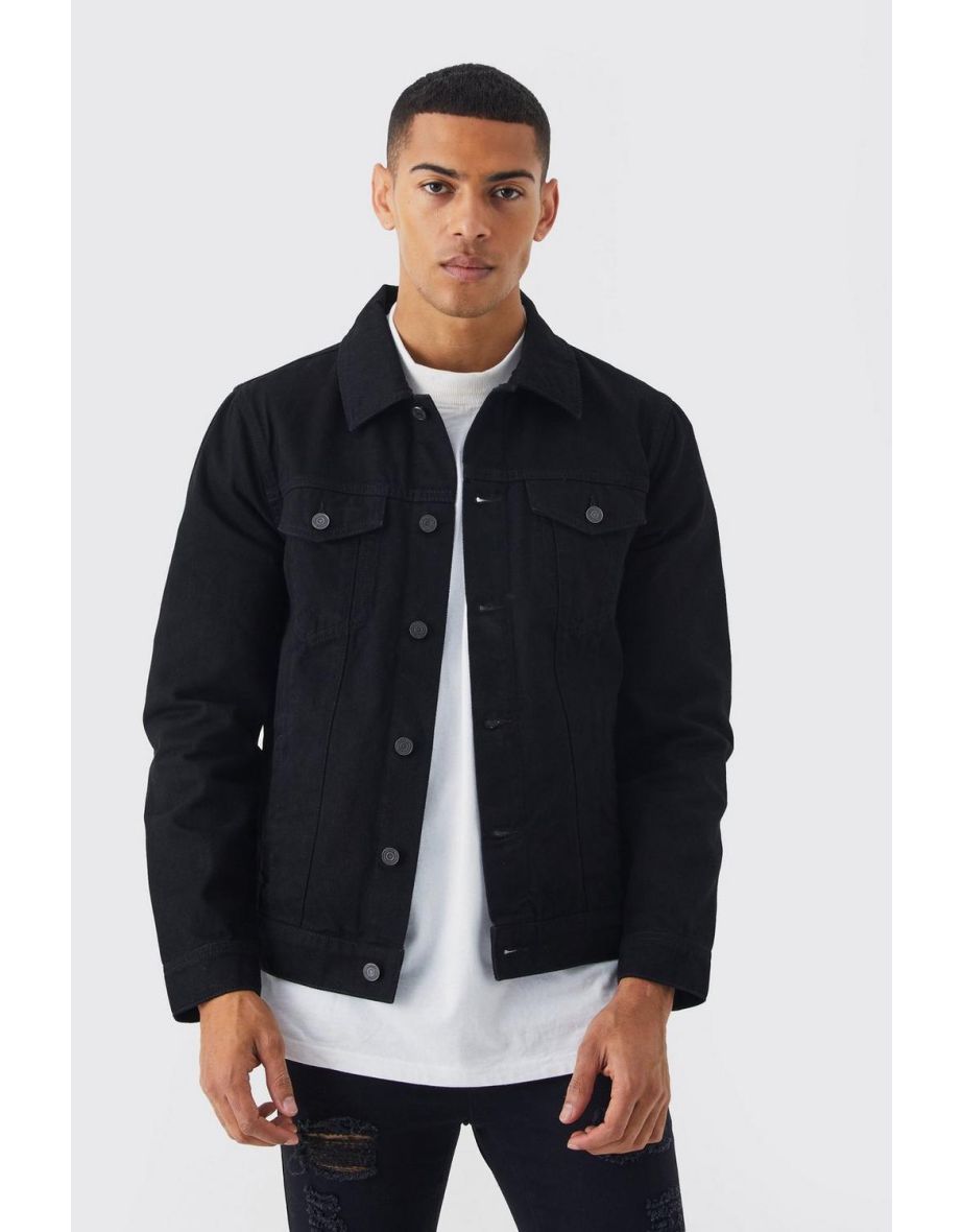 Boohooman black denim jacket store